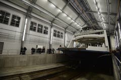Die Bodensee-Fähre Euregia in der Werft. (Bild: Reto Martin)