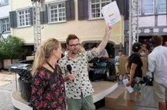 Moderator Nik Harmann bei den Proben zu «SF bi de Lüt - Live» in Wil. (Bild: Ralph Ribi)