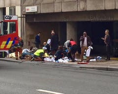 Explosion at Brussels metro station Maelbeek (Bild: Keystone)