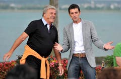 Hausi Leutenegger mit Moderator Roman Kilchsperger (Bild: Reto Martin)