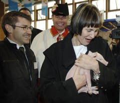 Im Herbst 2007 besuchte Micheline Calmy-Rey als Bundespräsidentin die Olma. (Bild: Keystone)