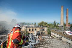 Brand auf dem Raduner-Areal in Horn (Bild: Urs Bucher)