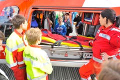 Romanshorn TG , 24.05.2014 / Jugendfeuerwehr Schweizermeisterschaft " Feuer und Wasser " mit Wettkämpen, Fahrzeugausstellung , Rega , Krankenwage und Rettungs - Shows in Romanshorn . (Bild: Donato Caspari)