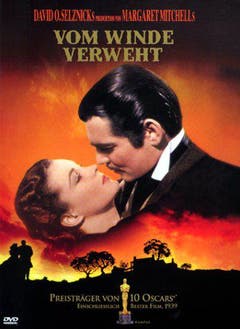 Der wohl berühmteste Kuss der Filmgeschichte aus "Vom Winde verweht": Clark Gable und Vivien Leigh alias Rhett Butler und Scarlett O'Hara. (Bild: Keystone)