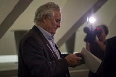 SVP-Mann Thomas Müller im Pfalzkeller. (Bild: Benjamin Manser)