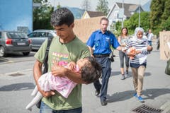 Am Bahnhof in Buchs werden Flüchtlinge erwartet (Bild: Urs Bucher)