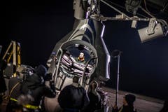 Auf den Rekordsprung hat sich Baumgartner fünf Jahre vorbereitet, hier bei einem Test in der Ballonkapsel. (Bild: Keystone)