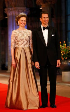 Prinz Alois und Prinzessin Sophie von Liechtenstein nahmen auch am Abschiedsdinner teil. (Bild: Keystone)