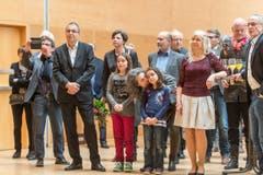 Wahlsieger Wolfgang Giella im Fürstenlandsaal Gossau. (Bild: Hanspeter Schiess)