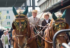 St. Gallen - OFFA Frühlingsmesse Freitzeit- und Sportmesse und Pferdemesse Besucher bei oder in der Arene bei der Darbietung der Pferdevoltiiererinnen Pferdegespanne (Bild: Ralph Ribi)