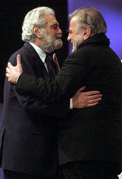 Schauspielgrössen unter sich: Maximilian Schell (r.) und Omar Sharif. (Bild: Keystone)