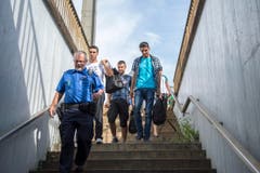 Am Bahnhof in Buchs werden Flüchtlinge erwartet (Bild: Urs Bucher)
