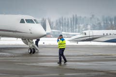 WEF-Hochbetrieb auf dem Flugplatz Altenrhein: Medienrundgang (Bild: Michel Canonica)