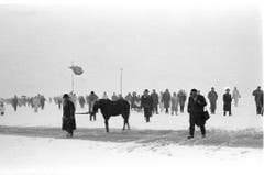 Tausende von Leuten begaben sich vor 50 Jahren auf den See. (Bild: Keystone)