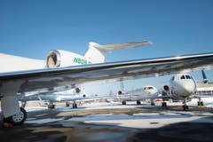 Altenrhein - Flughafen Flugplatz Altenrhein Hohes Verkehrsaufkommen wegen WEF in Davos Zusätzlich ca. 330 Flugzeuge Privatjets (Bild: Ralph Ribi)