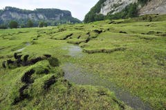 Tiefe Furchen im Gelände. (Bild: Der Rheintaler)