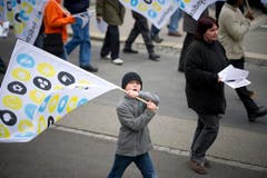 Auch der Nachwuchs war an der Demo dabei. (Bild: Michel Canonica)
