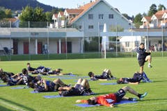 Training von Spitzenfussballern im idyllischen Abtwil. (Bild: Hanspeter Schiess)