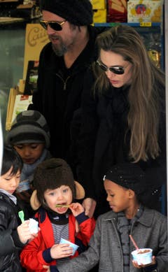 Die Familie Jolie-Pitt in Venedig. (Bild: Keystone)