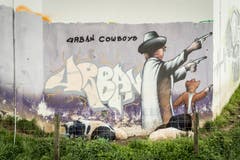 Urban Cowboys and Sheep Peace, aufgenommen am Bahntrassee Gossau - Flawil. (Bild: Hanspeter Schiess)