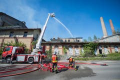 Brand auf dem Raduner-Areal in Horn (Bild: Urs Bucher)
