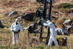 SUPERPUMA, ABSTURZSTELLE, UNFALL, (Bild: SAMUEL GOLAY (KEYSTONE/TI-PRESS))