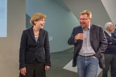 Esther Friedli und Toni Brunner freuen sich trotz Niederlage über das gute Ergebnis. (Bild: Michel Canonica)