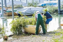Unwetterschäden in Eschenz. (Bild: Andrea Stalder)