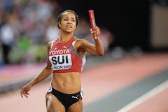 Salomé Kora, Arnegg, WM-Fünfte mit der 4 x 100-m-Staffel. (Bild: JEAN-CHRISTOPHE BOTT (KEYSTONE))