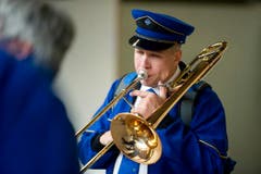 In Aktion: ein Musikant. (Bild: Michel Canonica)