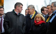 Unter den Gästen: Parteikollegen Peter Spuhler und Bruno Zuppiger. (Bild: Reto Martin)
