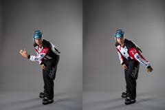 Beinstellen (IIHF-Regel 167): Ein Spieler, der einen Gegenspieler mit seinem Stock, Fuss oder Bein zu Fall bringt. Mit der offenen Hand wird das Bein unterhalb des Knies seitwärts gestreift. (Bild: Keystone)