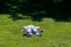Siesta im Sonnenschein, aufgenommen in einem Park in Genf. (Bild: SALVATORE DI NOLFI (KEYSTONE))