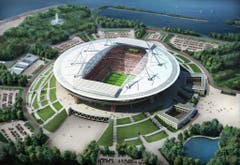 St. Petersburg (5,3 Mio. Einwohner)Stadion: Krestowski-StadionKapazität: 68'134Kosten (Neubau): ca. 980 Mio. FrankenEröffnung: Juni 2017Klub: Zenit St. PetersburgWM-Spiele: Gruppenphase (4), Achtelfinal (1), Halbfinal (1), Spiel um Platz 3 (Bild: Handout Fifa)