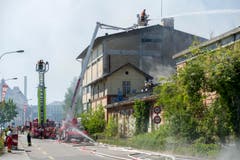Brand auf dem Raduner-Areal in Horn (Bild: Urs Bucher)