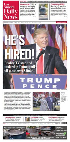 Die amerikanische Zeitung "Los Angeles Daily News". (Bild: Printscreen)