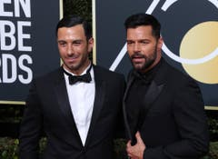 Ricky Martin (rechts) erschien mit seinem Lebenspartner Jwan Yosef. (Bild: Keystone)