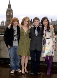 25. Juni 2007: Rupert Grint, Emma Watson, Daniel Radcliffe und Katie Leung vor der Premiere von "Harry Potter and the Order of the Phoenix". (Bild: Keystone)