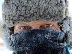 Täglich läuft James Schlafer aus Minneapolis vier bis fünf Meilen. Bei diesen Temperaturen natürlich in passender Kleidung. (Bild: Keystone)