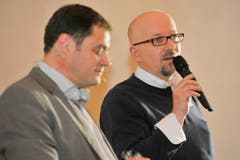 Redaktionsleiter David Angst und Blattmacher Peter Exinger. (Bild: Donato Caspari)