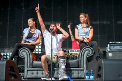 Bligg mit Verletzung. Aber immerhin konnte er sitzen. (Bild: Urs Bucher)