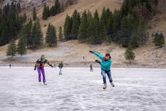 Die Ostschweiz läuft Schlittschuh auf dem Seealpsee (Bild: Urs Bucher)