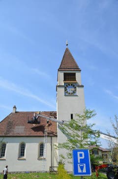 Die Schäden an der Kirche Mammern werden repariert. (Bild: Margrith Pfister-Kübler)