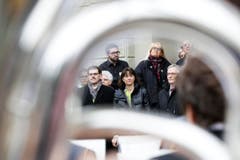 die Regierungsräte Jakob Stark, Monika Knill und Claudius Graf-Schelling. (Bild: Donato Caspari)
