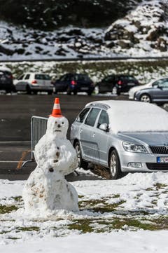 Erster Schnee auf der Fahrt Urnäsch, Chräzerli, Schwägalp. (Bild: Hanspeter Schiess)