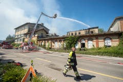 Brand auf dem Raduner-Areal in Horn (Bild: Urs Bucher)