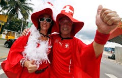 Schweizer Fans vor dem Spiel gegen Honduras in Manaus. (Bild: Keystone)