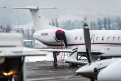 WEF-Hochbetrieb auf dem Flugplatz Altenrhein: Medienrundgang (Bild: Michel Canonica)