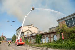 Brand auf dem Raduner-Areal in Horn (Bild: Urs Bucher)