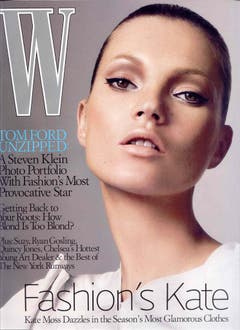Ein bisschen wie Twiggy. Kate Moss 2005 auf dem Cover des Magazins W. Insgesamt zierte Moss in ihrer Karriere über 300 Titel. (Bild: Keystone)